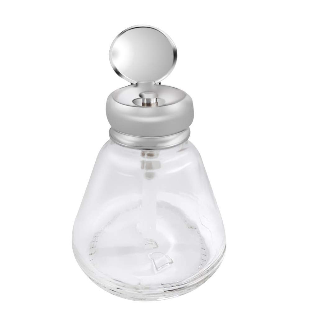 RYANN Empty Nail Polish Pump Dispenser - Glass Bottle with Press Down Pump for Salon & DIY Nail Art - Perfect for Refilling, Storage & Professional Nail Polish Application