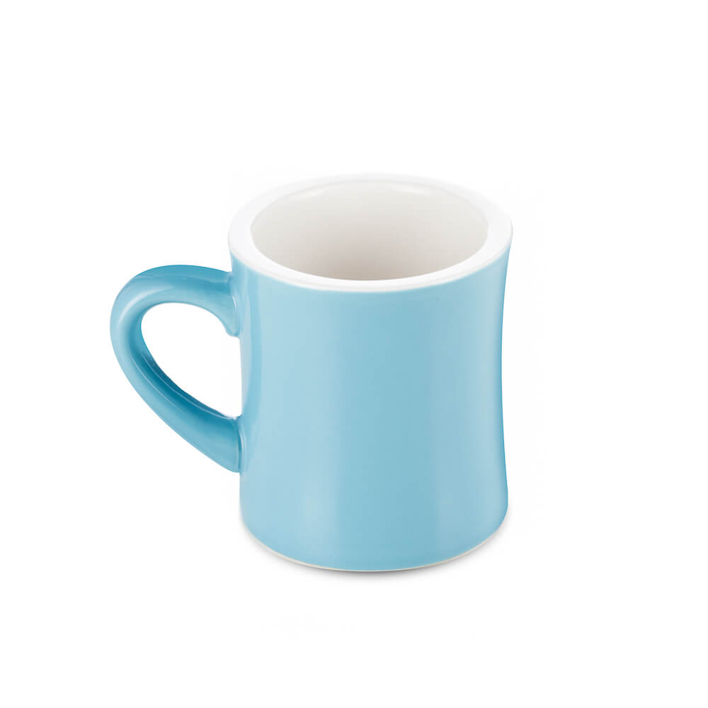 Premium Porcelain Diner Mug for Espresso & Coffee - 10oz (305ml) Blue - Perfect for Home, Office & Cafe Use