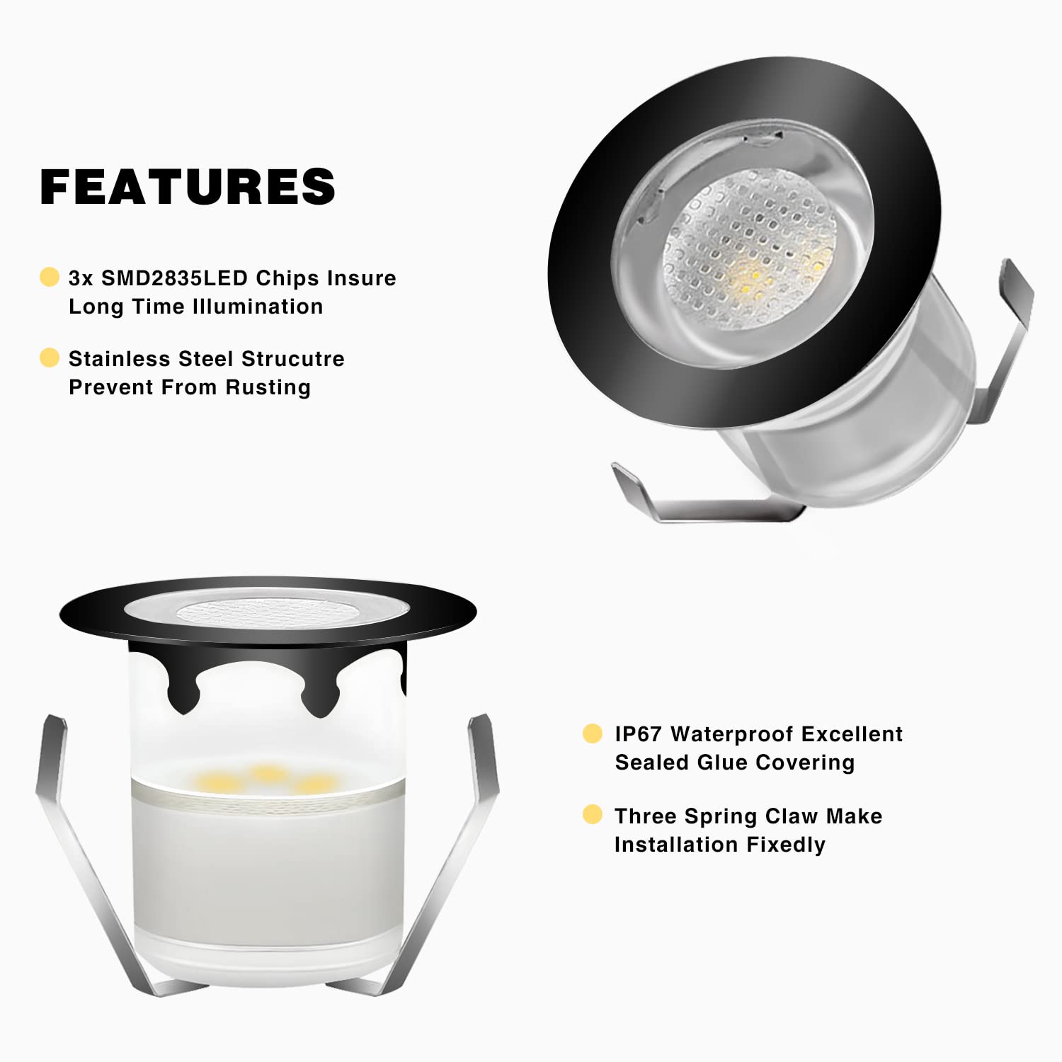 Smart WiFi Controlled RGB LED Deck Lights - 20Pcs IP67 Waterproof Low Voltage Step Lights (Φ1.18