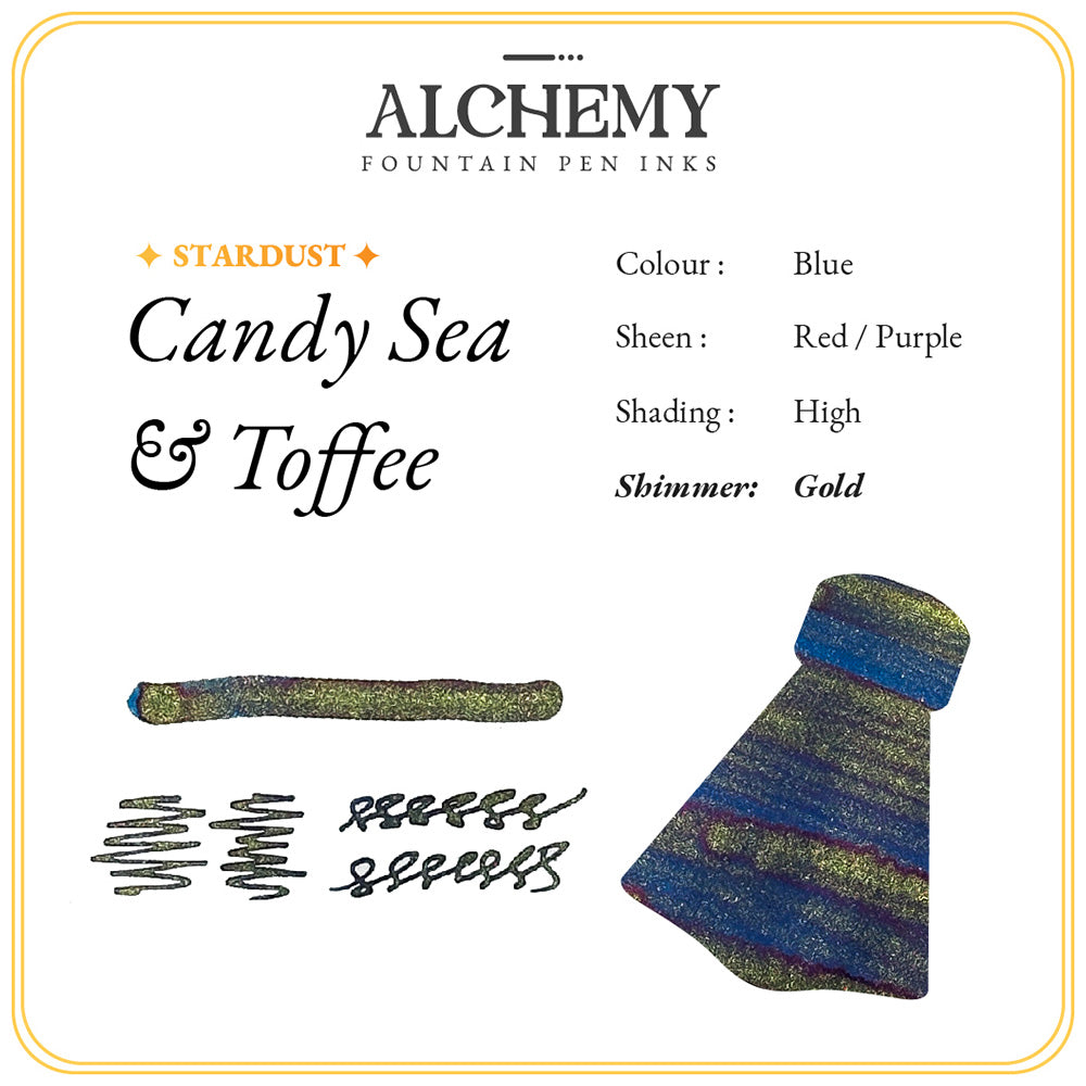 Premium Stardust Shimmer Fountain Pen Ink - Endless Alchemy Collection for Calligraphy & Writing - Perfect for Journals, Letters & Artistic Projects