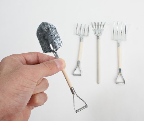 8-Piece Metal Wee Garden Tool Set with Wooden Handles - Perfect for Crafting, DIY Projects & Garden Design (2 Sets, 8 Tools Total) - Ideal for Miniature Gardening, Fairy Gardens & Home Decor