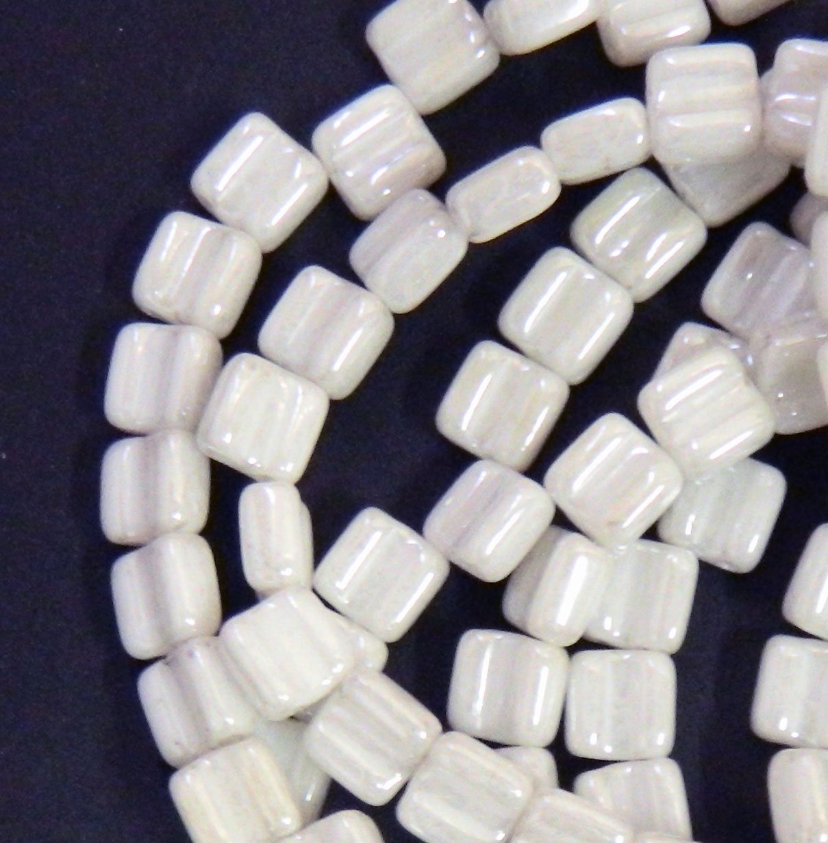 6mm Czech Glass Beads with Two Hole Chalk Luster - 30pcs for Jewelry Making, DIY Crafts & Scrapbooking | Groovy Czechmate Beads for Necklaces, Bracelets and Home Decor