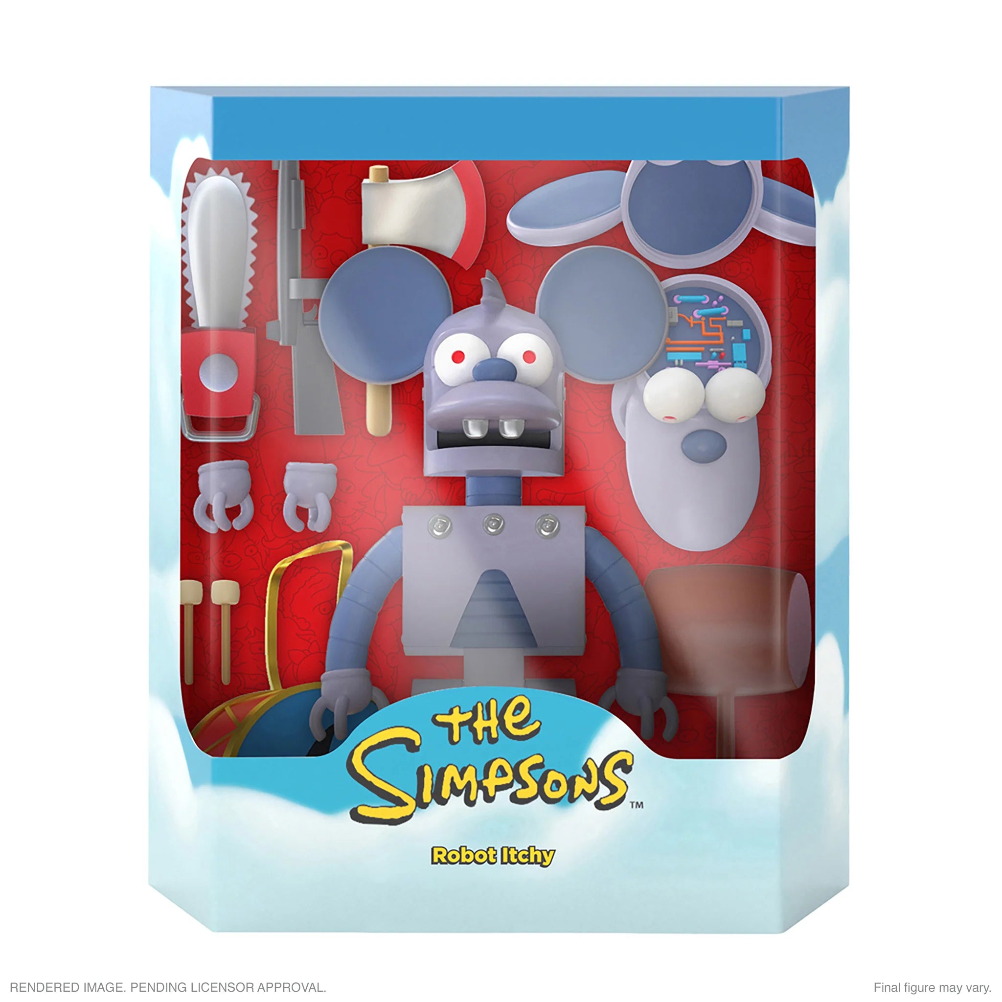The Simpsons ULTIMATES! Robot Itchy Action Figure - Collectible Toy for Fans, Perfect for Display & Play - Great Gift for Animation Lovers & Collectors