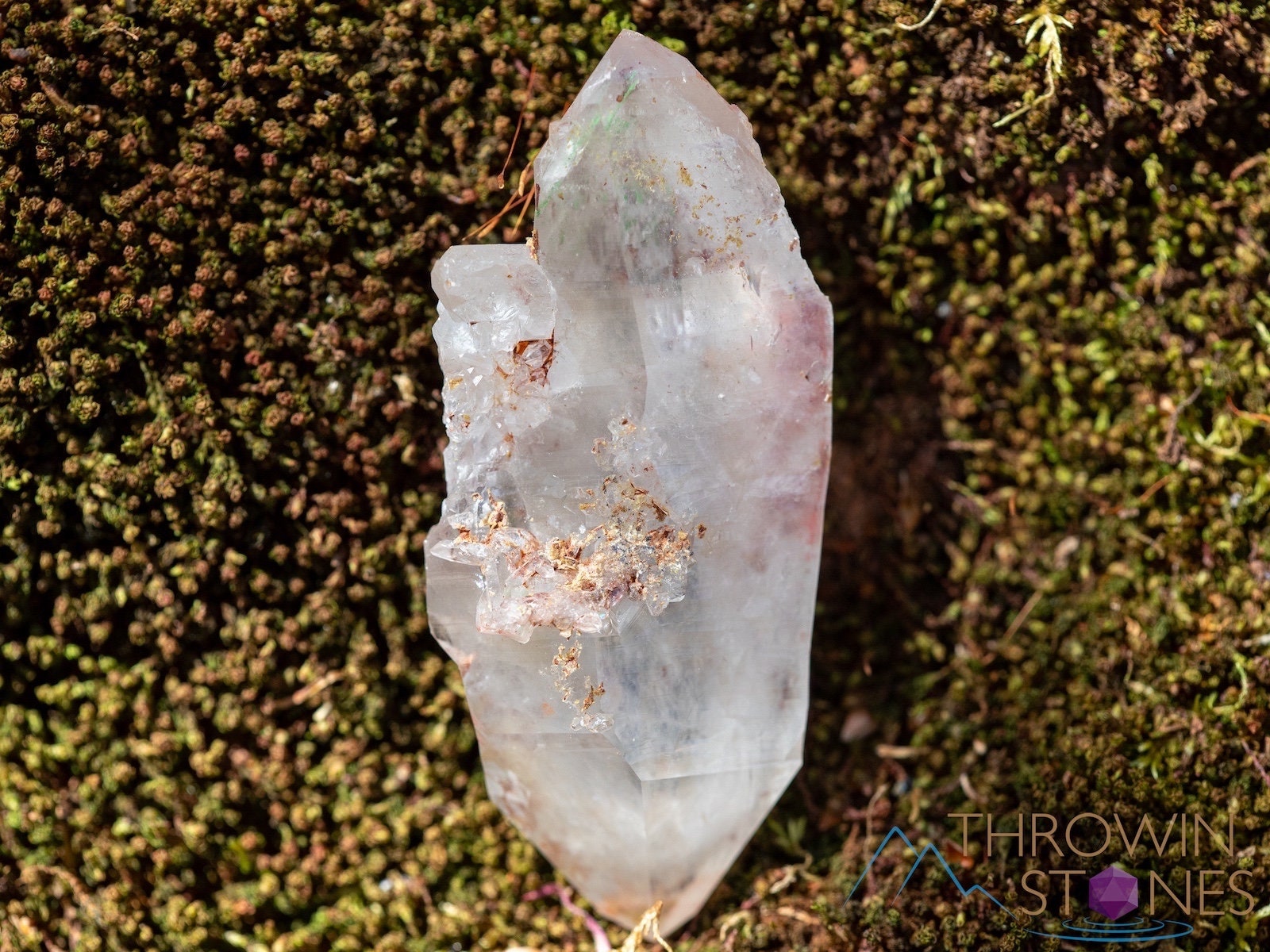 Natural Raw Quartz Crystal Point with Epidote Inclusions - Healing Stone for Home Decor, Housewarming Gift, Meditation & Energy Work (39906) | Perfect for Crystal Grids, Altars & Spiritual Spaces