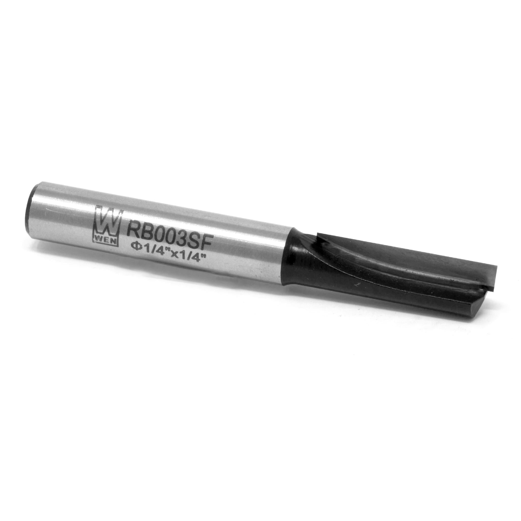 WEN RB003SF 1/4 Inch Straight 1 Flute Carbide Tipped Router Bit with 1/4 Inch Shank - Perfect for Woodworking, DIY Projects, and Precision Edge Trimming