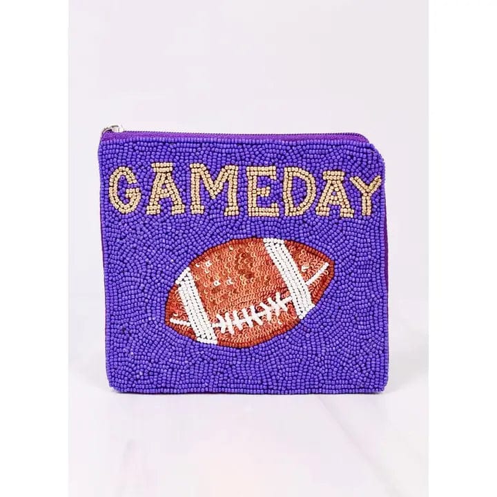 Purple Football Game Day Money Pouch - Secure Cash Holder for NFL Tailgating & College Football Events - Perfect for Stadium Security & Fan Gear