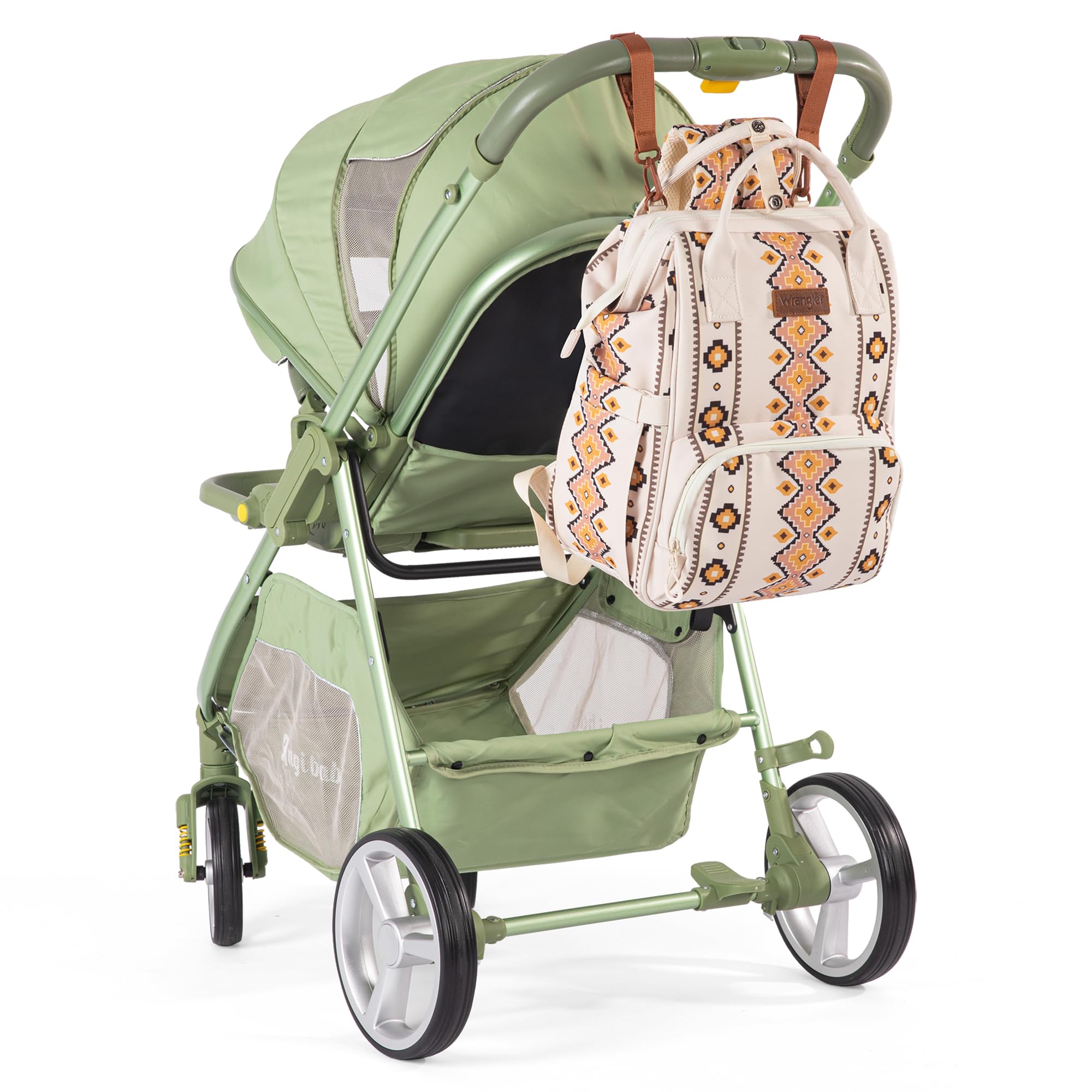 Montana West x Wrangler Aztec Print Diaper Backpack - Waterproof Insulated Multi-Function Travel Bag for Moms | Western Style Baby Carrier with Pockets | Perfect for Daycare, Travel & Outdoor Adventures