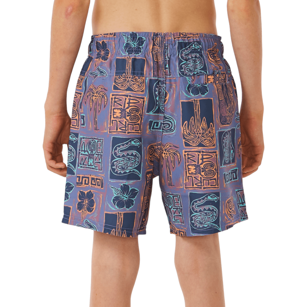 Rip Curl Lost Islands Tile Volley Boys Swim Trunks for Kids 8-16 Years - Perfect for Beach, Pool, and Summer Water Activities