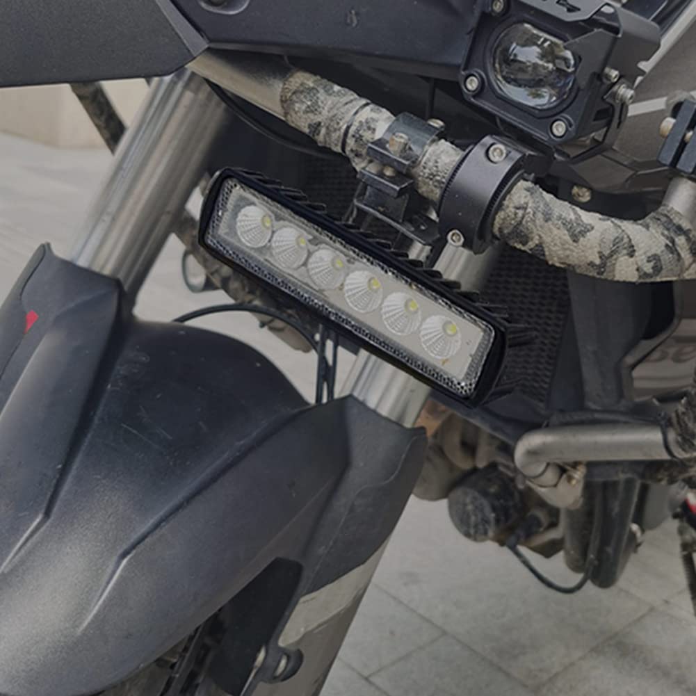 18W LED Work Spot Light Bar - 9-30V DC Motorcycle Spot Light with 6 LEDs - PC Mirror Fog Lamp for Car, Truck, Boat, SUV, ATV - ABS Inspection Light for Offroad & Emergency Use - Perfect for Night Driving, Camping, and Vehicle Maintenance