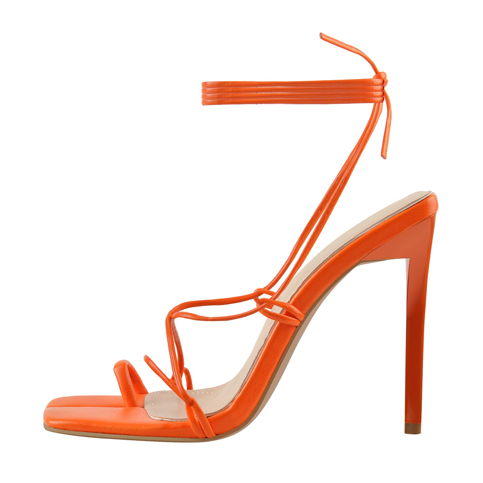 LISHAN Women's Square Split Toe High Heel Sandals with Toe Ring - Sexy Open Toe Dress Shoes for Parties, Weddings & Evening Events