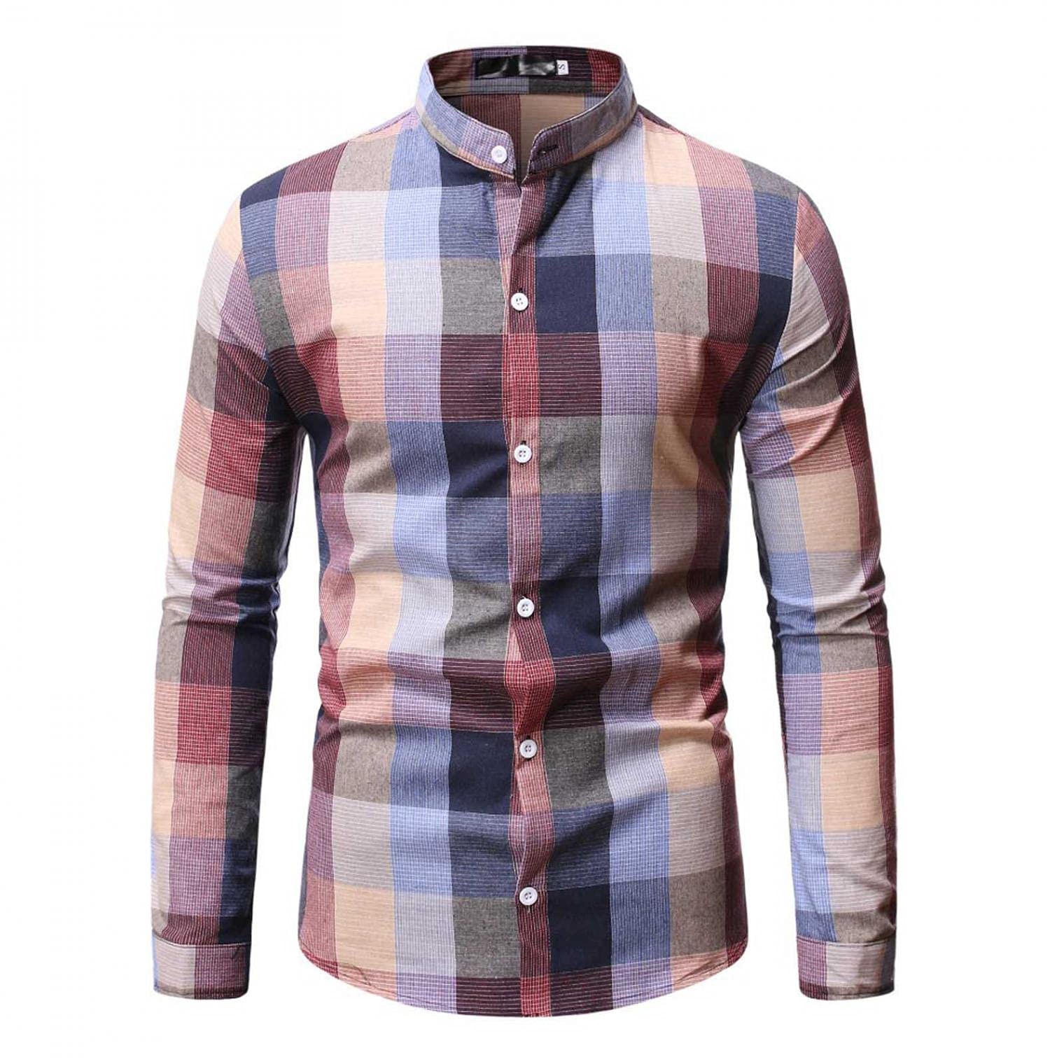 Men's Fashion Button Up Shirts - Stylish Lapel Plaid Flannel Dress Shirts & Cardigans in Multiple Colors | Perfect for Casual Wear, Office Outfits & Date Nights
