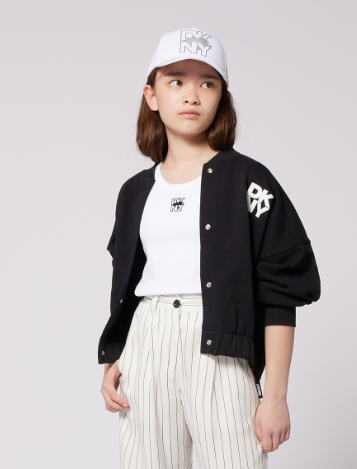 DKNY Girls Button Up Sweatshirt for Teens (Size 4-16) - Casual Pullover Hoodie for School, Outings & Everyday Wear