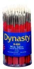 Premium Dynasty B-800 White Taklon Paint Brush Set - 12 Pack with Short Wood Handle for Acrylic, Watercolor & Oil Painting - Perfect for Artists, Students & DIY Home Decor Projects