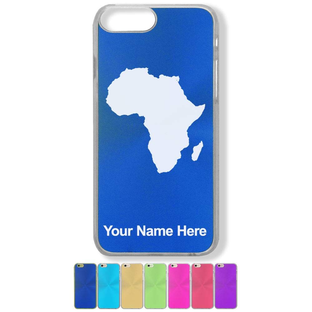 LaserGram iPhone 7 Plus & 8 Plus Case with Custom Engraving - Durable Protective Cover for Travel, Work & Everyday Use - Africa Continent Design