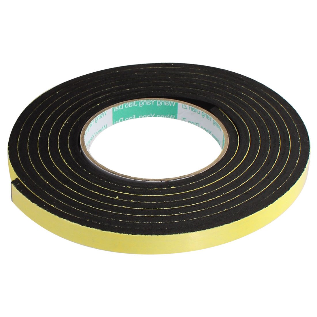 5Pcs 3Meter 12mm x 5mm Single-Side Adhesive Shockproof Sponge Foam Tape - Yellow Black Electrical Tape for Tools & Hardware, DIY Projects, Home Repairs, and Cable Management