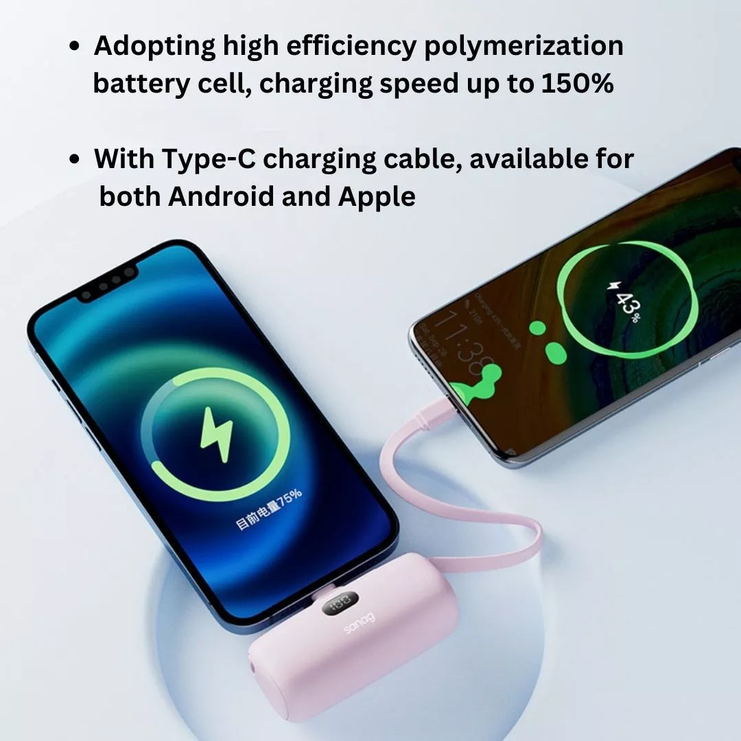 Sanag K20 Pro Fast Charging 10000mAh Portable Power Bank - High-Speed USB-C Charging for iPhone, Samsung, Android Phones - Perfect for Travel, Camping, and Emergency Backup
