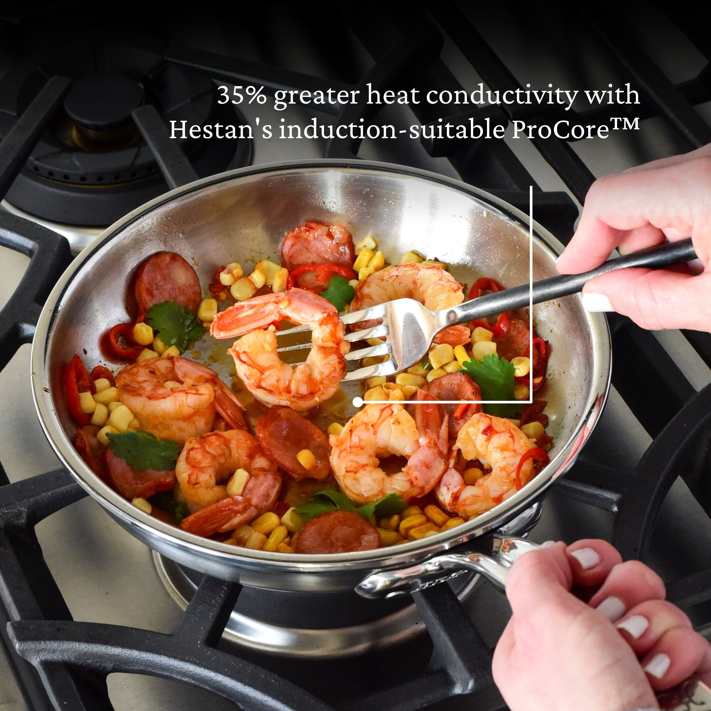 Hestan Probond Open Skillet - Premium Nonstick Frying Pan for Professional Cooking - Perfect for Sautéing, Frying & Stir-Frying at Home or Restaurant