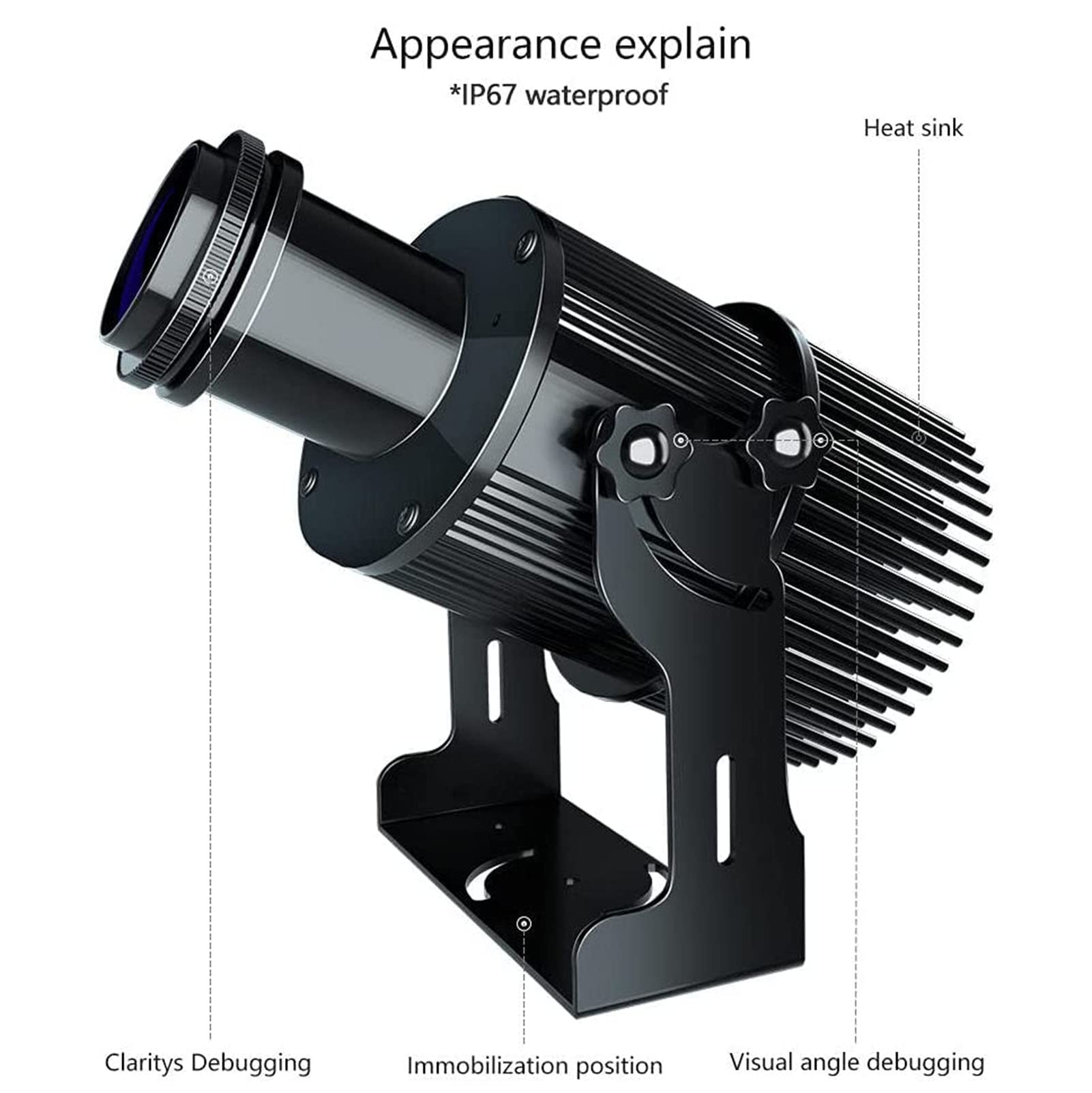 LED Custom Image GOBO Logo Projector - IP67 Waterproof Outdoor Advertising Light for Business, Hotel & Restaurant Signs - Perfect for Brand Promotion, Event Lighting & Outdoor Displays