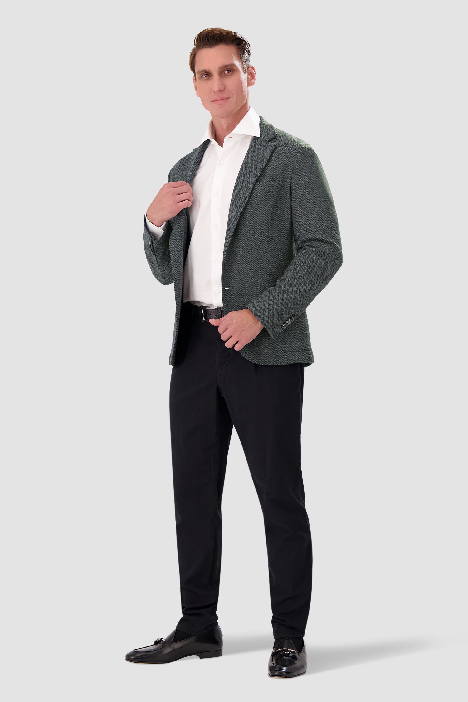 Barba Napoli Grey JCK Dynamic Blazer for Men - Premium Italian Wool Business Suit Jacket - Perfect for Office Wear, Weddings & Formal Events