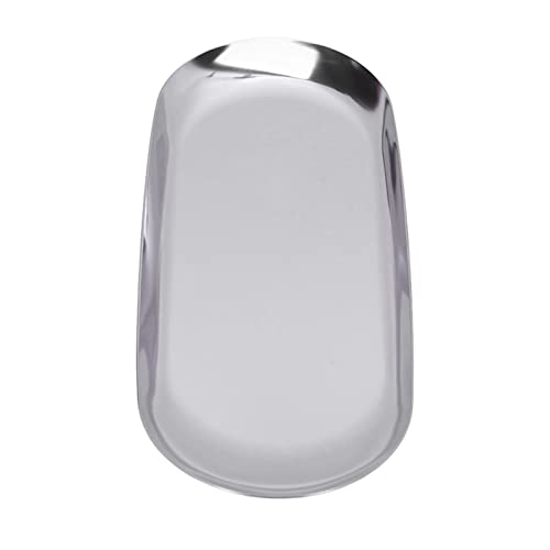 Elegant Oval Desk Tray with Glossy Edge - Premium Alloy Jewelry Organizer, Perfume Bottle & Nail Polish Holder - Silver Home Office Decor for Vanity, Bathroom & Dressing Table
