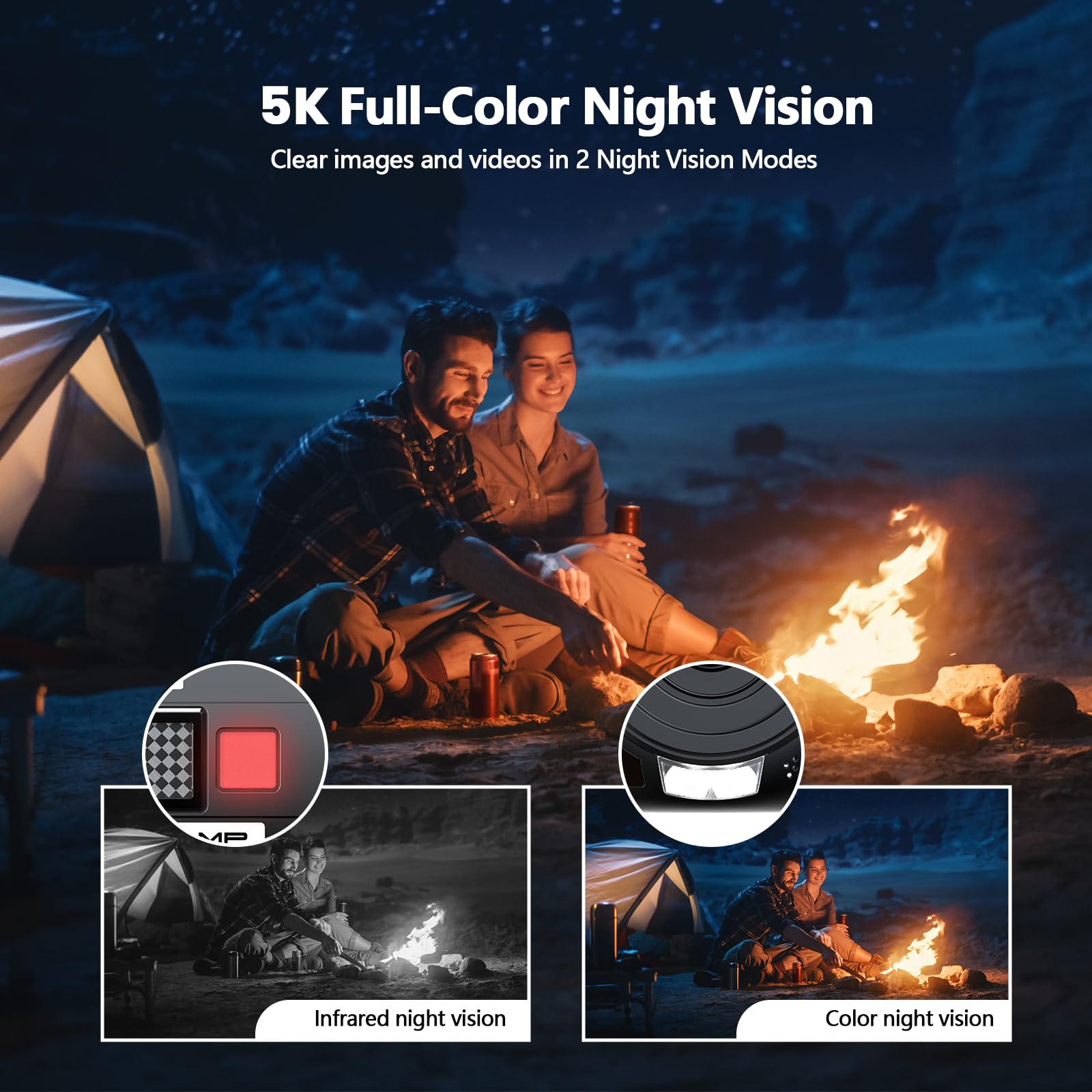 5K 56MP Vlogging Camera with WiFi & Night Vision - 3” 270° Rotatable Touchscreen YouTube Camcorder, Includes 64GB SD Card, Microphone, Stabilizer, Remote, Batteries & Tripod - Perfect for Travel Vlogging, Live Streaming & Podcast Recording