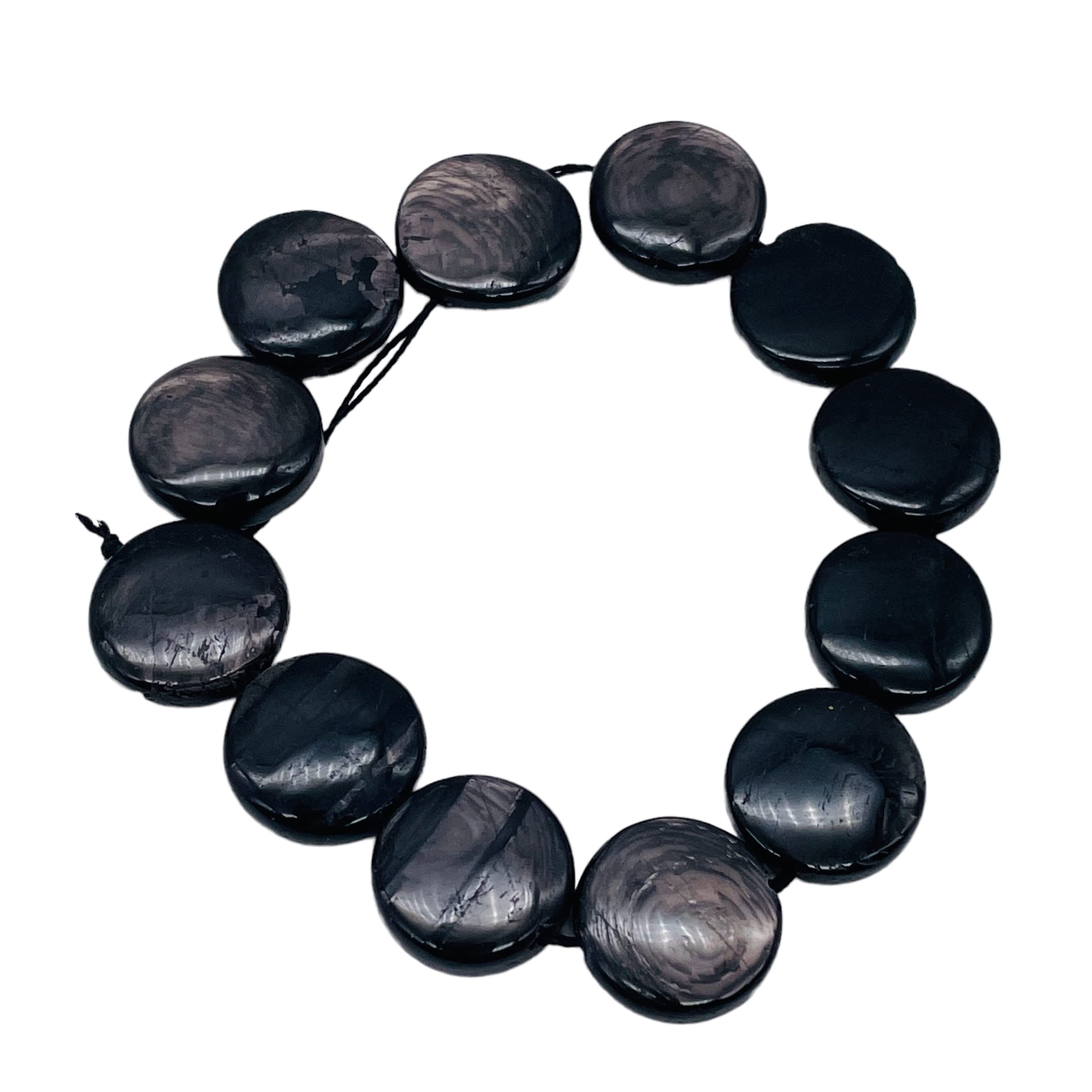 Hypersthene 15mm Disc Beads - 7.5 Inch Strand for DIY Jewelry Making (7425HS) - Perfect for Necklaces, Bracelets & Earrings