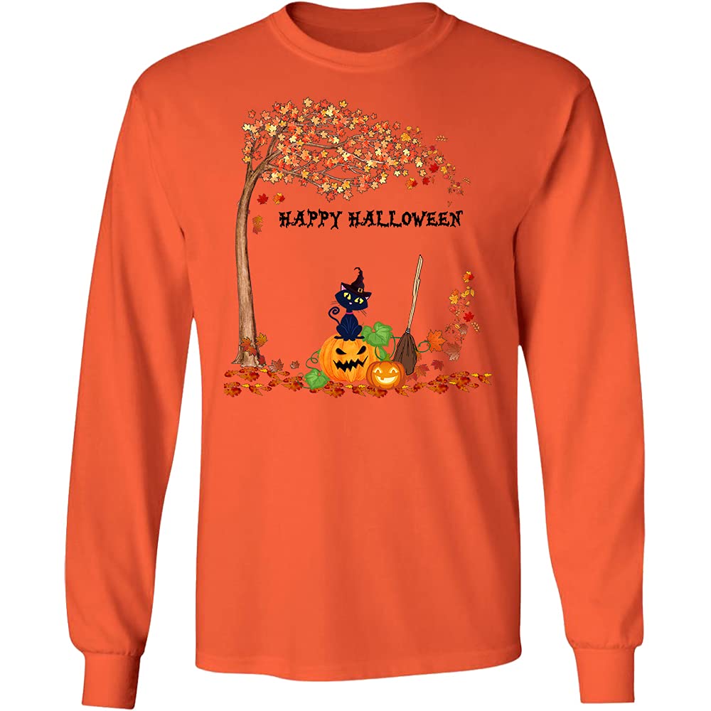 Halloween Shirts for Women & Men - Funny Cute Pumpkin Witch Design with Custom Name Personalization | Great for Grandma, Teacher & Halloween Costume Parties