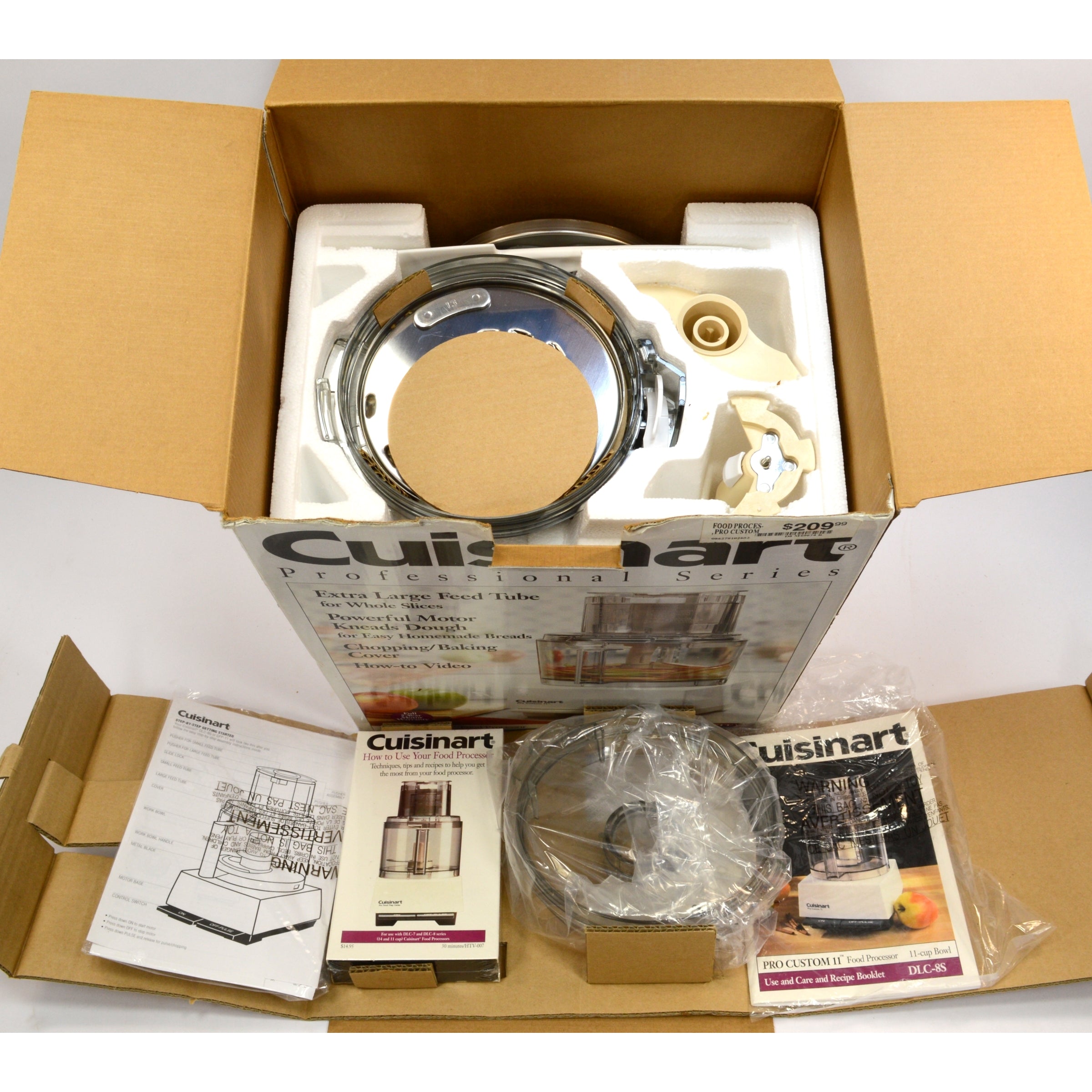 Cuisinart Pro Custom 11 Food Processor - 11 Cup Bowl, DLC-8S, White | Brand New in Box | Perfect for Meal Prep, Baking & Large Batch Cooking