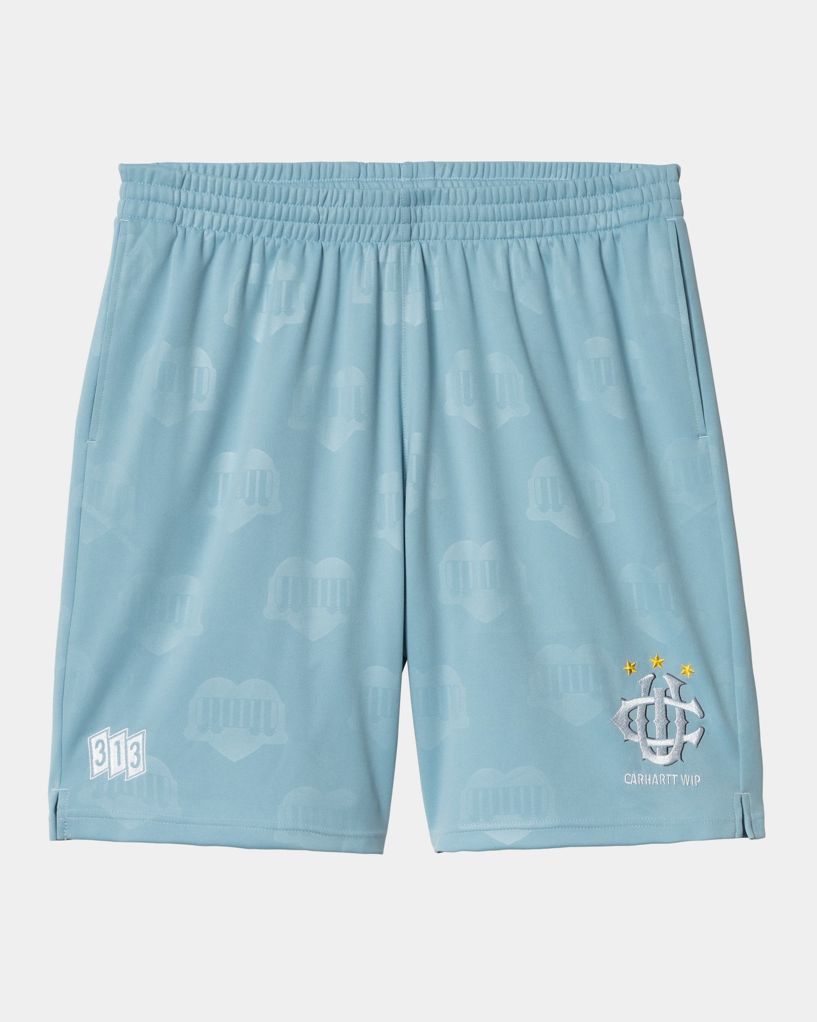 Hartt's Football Shorts for Men - Bluebird Heart Train Jacquard Athletic Shorts | Comfortable & Breathable for Training, Running, and Soccer Games