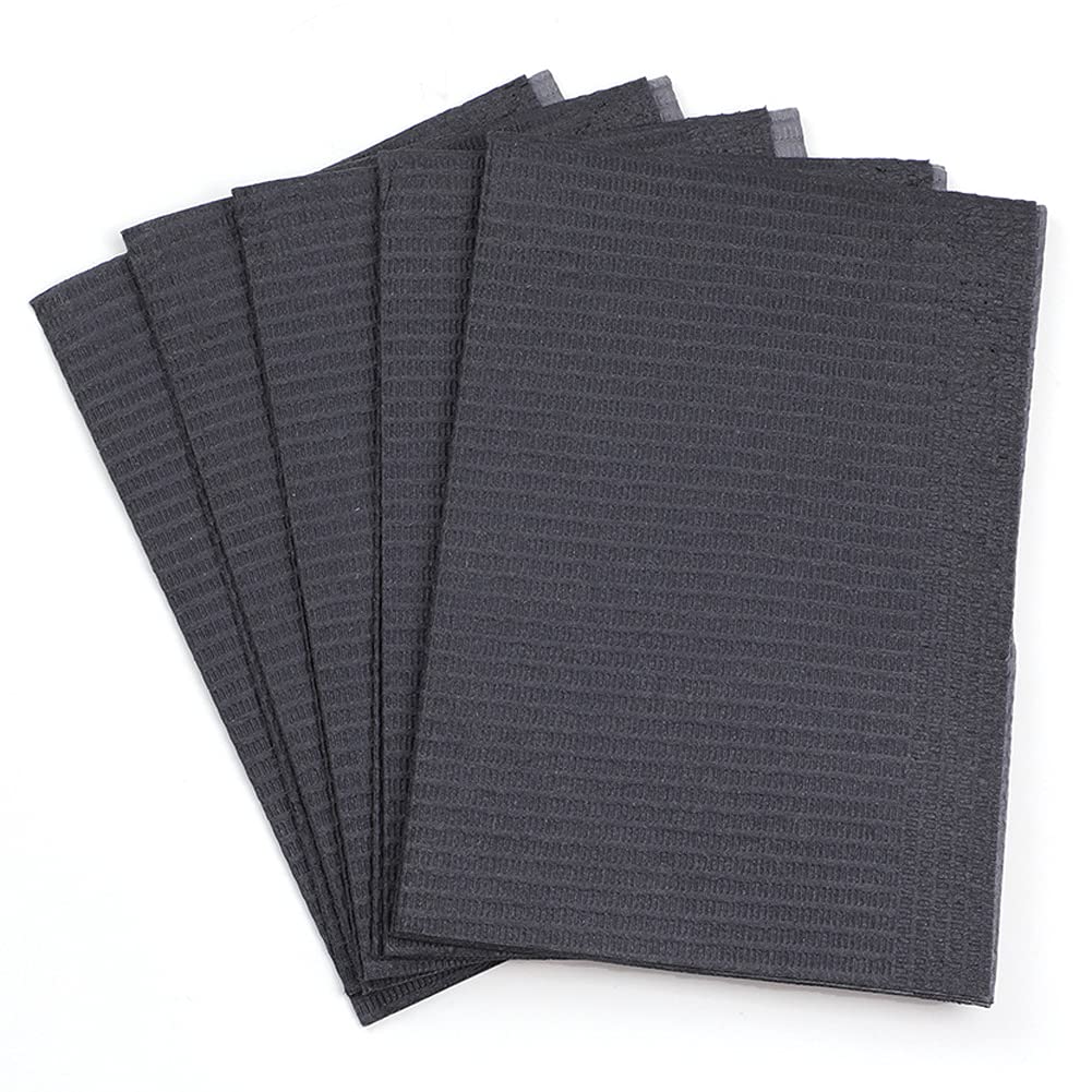25-Piece Disposable Tattoo Bibs - 3-Ply Dental Patient Bibs, Tattoo Table Covers & Tray Covers - Black Tattoo Supplies for Hygiene & Professional Tattoo Parlors