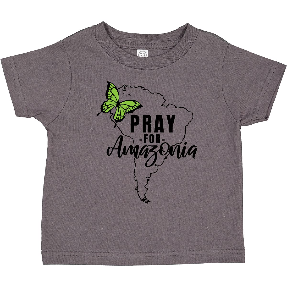 Inktastic Pray for Amazonia South America Silhouette Toddler T-Shirt - Cute Graphic Tee for Kids, Eco-Friendly Cotton Apparel for Playdates & Family Outings