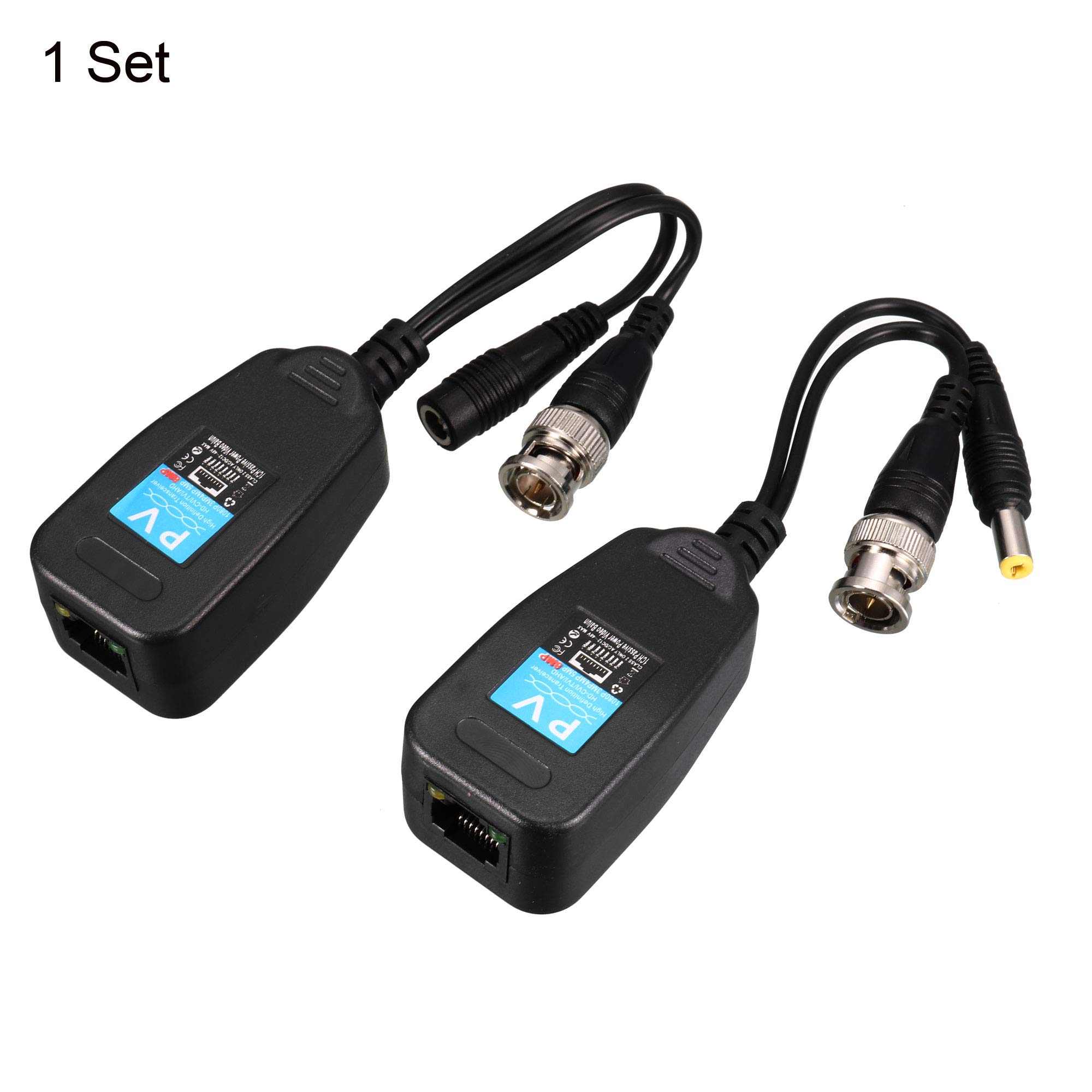 uxcell Passive Video RJ45 Transmitter for CCTV Surveillance Camera System - HD Video Transmission Over Ethernet for Home & Business Security