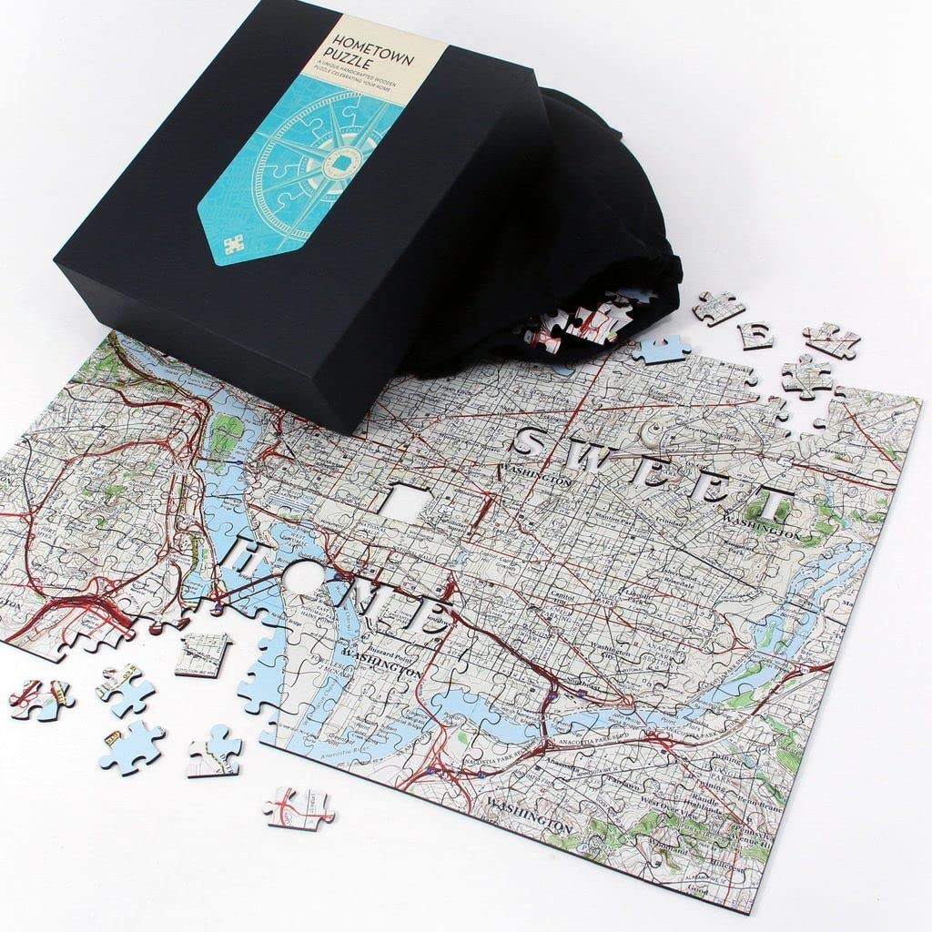 Personalized Wooden Map Jigsaw Puzzle - 300 Piece Custom Home Puzzle for Puzzle Lovers | Unique Housewarming Gift for New Homeowners | Perfect for First Homes, Anniversaries & Family Game Nights