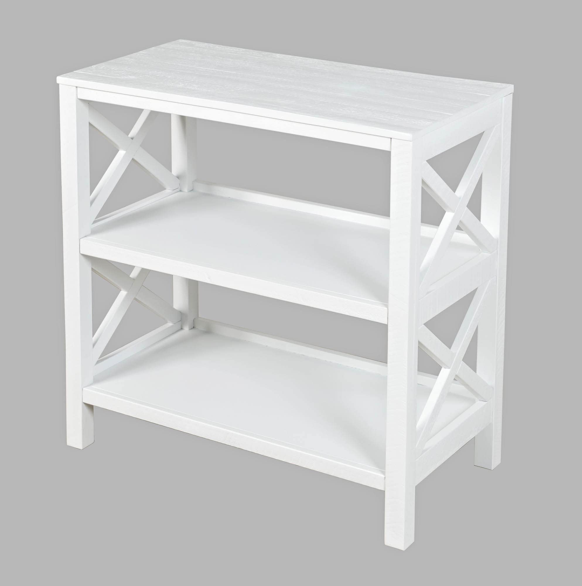 Jofran Inc. Bridgehampton X-Side Bookcase - Modern Wooden Bookshelf for Home & Office Storage - Perfect for Living Room, Bedroom, or Study Organization