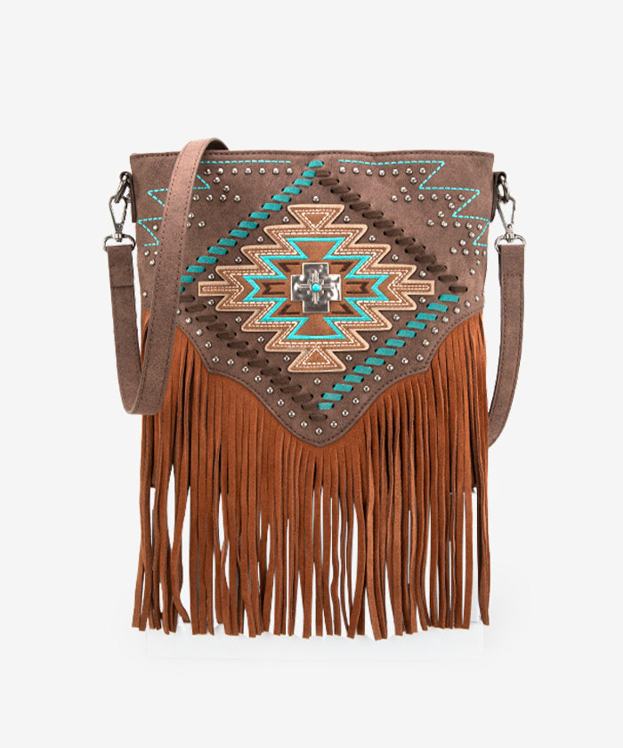 Montana West Aztec Fringe Concealed Carry Crossbody Purse for Women | Fashionable & Functional CCW Handbag | Perfect for Everyday Use, Travel & Outdoor Activities