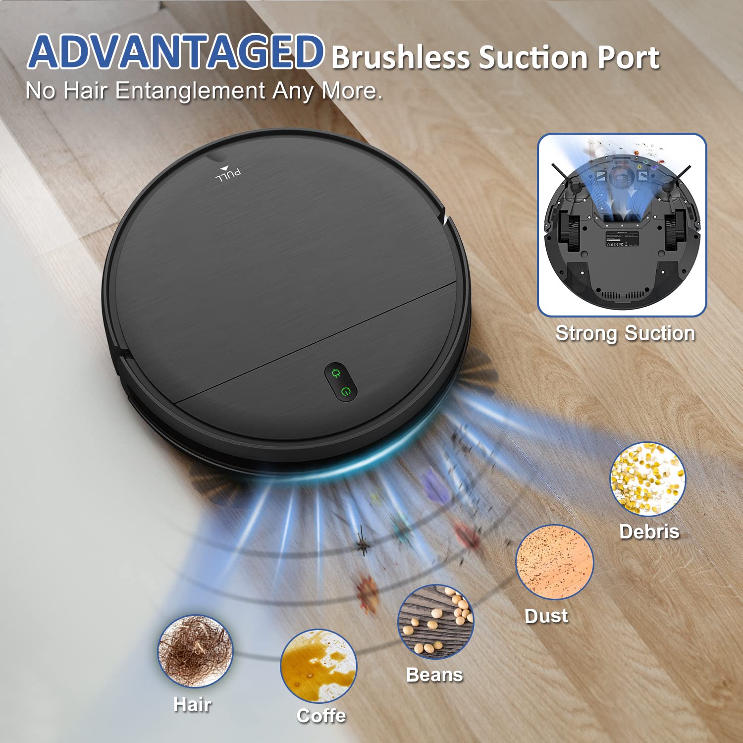 Smart Robot Vacuum and Mop Combo with WiFi/App/Alexa Control - 2-in-1 Self-Charging Robotic Cleaner with Water Tank & Dustbin - Slim Design for Hard Floors, Carpets & Pet Hair - Perfect for Home, Office & Pet Owners