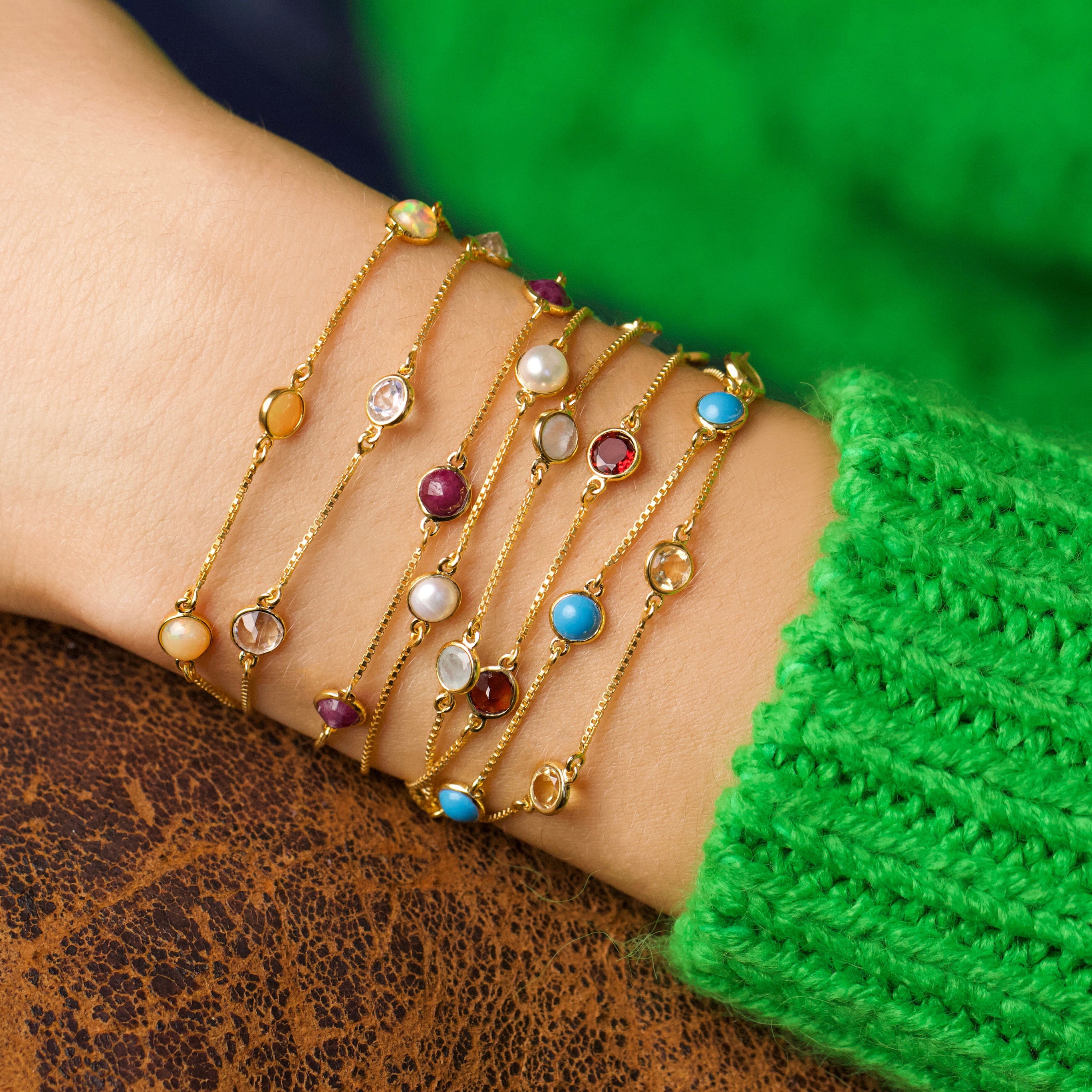 Elegant Semi-Precious Birthstone Bracelet | Personalized Zodiac Jewelry Gift for Women | Perfect for Birthdays, Anniversaries & Special Occasions