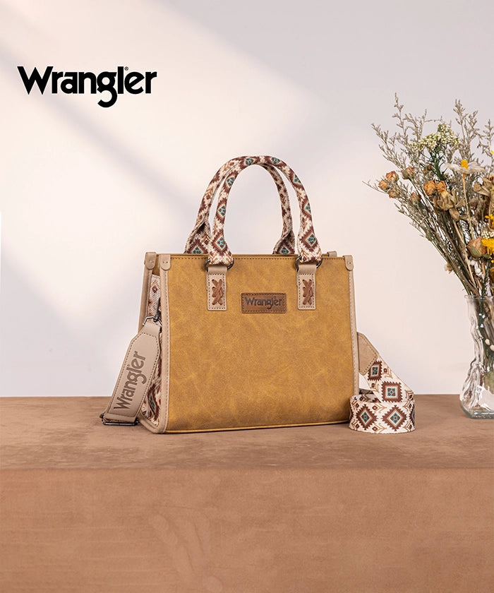 Wrangler Aztec Print Tote Bag for Women - Stylish & Durable Cotton Shoulder Bag - Perfect for Shopping, Beach, Work & Travel