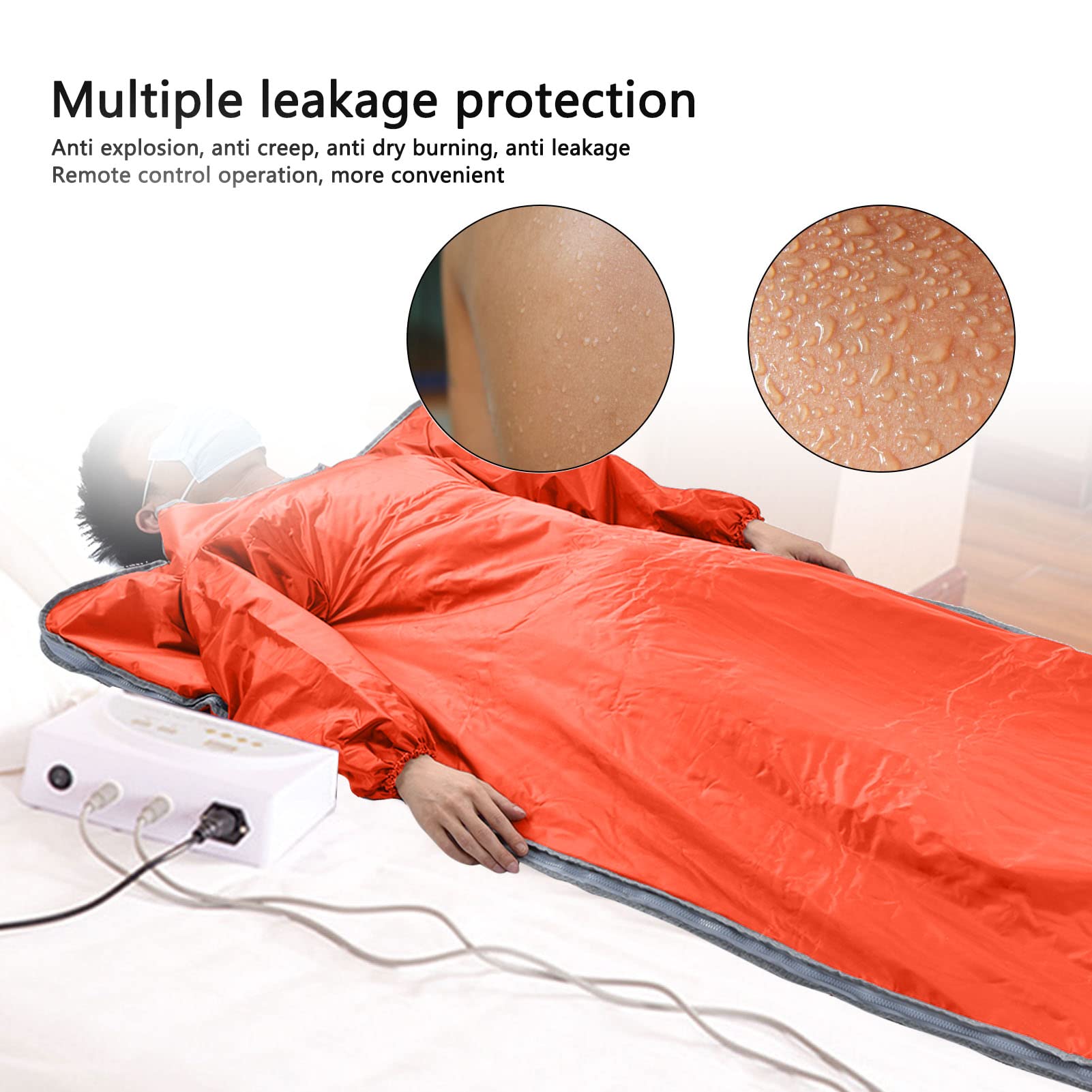 ZZMFORE Infrared Sauna Blanket with Digital Control - Portable Far Infrared Heating Blanket with Sleeves, Waterproof & Sweat Proof for Home Spa, Detox, Weight Loss & Relaxation - Perfect for Post-Workout Recovery & Stress Relief