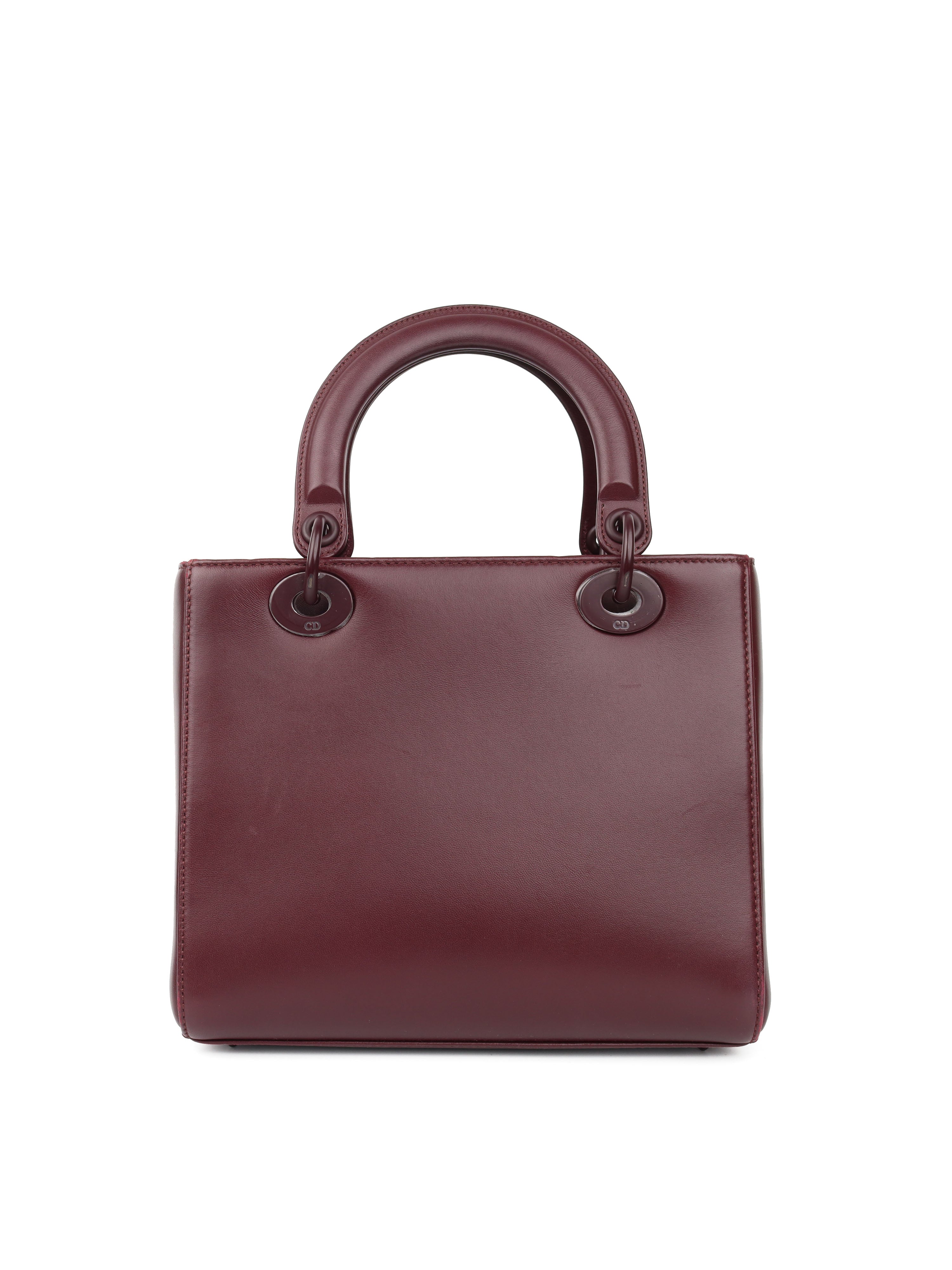 Dior Medium Lady Dior Handbag in Burgundy with Floral Applique - Perfect for Evening Events, Weddings & Luxury Fashion Accessories