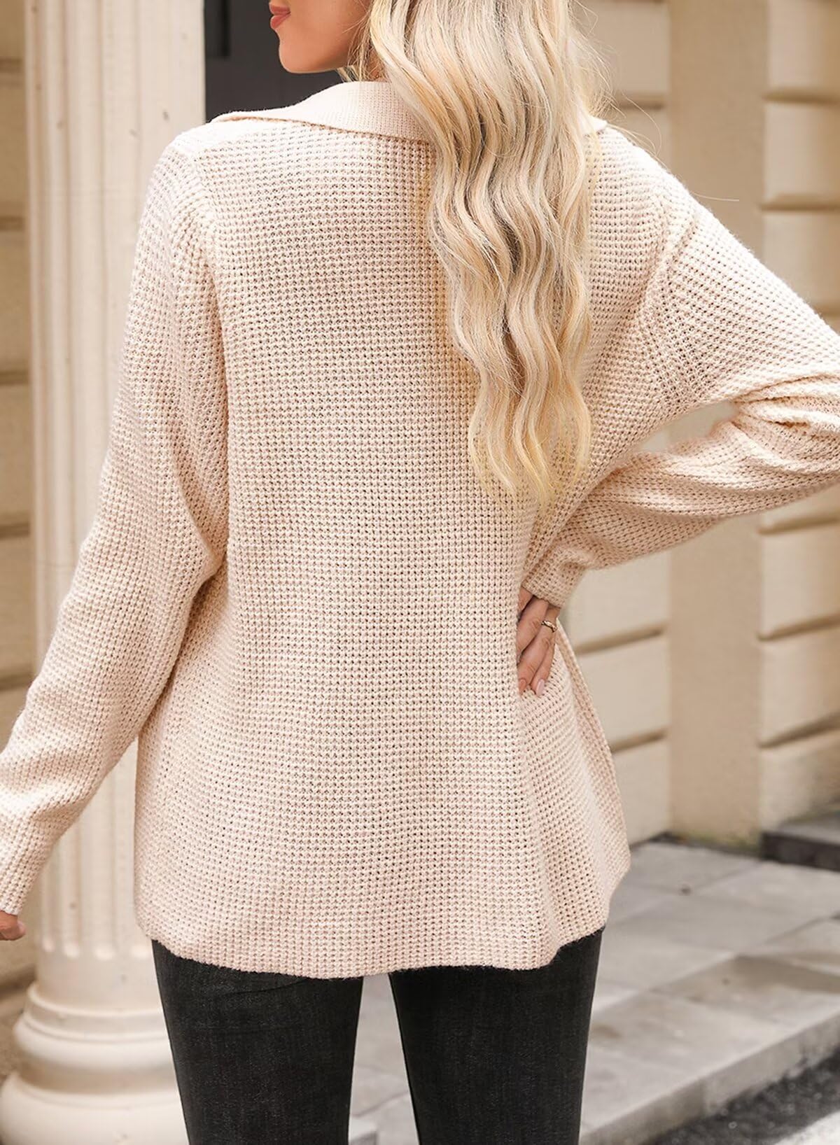 Stylish Women's Waffle Knit Shacket Jacket - Long Sleeve Button Down Sweater Top for Casual & Dressy Outfits | Perfect for Fall Layering, Office Wear & Weekend Brunch