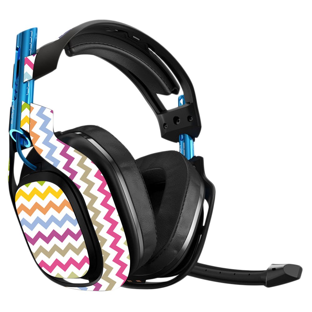 Astro A50 3rd Generation Gaming Headset Skin - Rainbow Chevron Vinyl Decal Wrap Cover | Protective & Durable | Easy to Apply & Remove | Made in USA | Perfect for Gaming, Streaming & Personalization