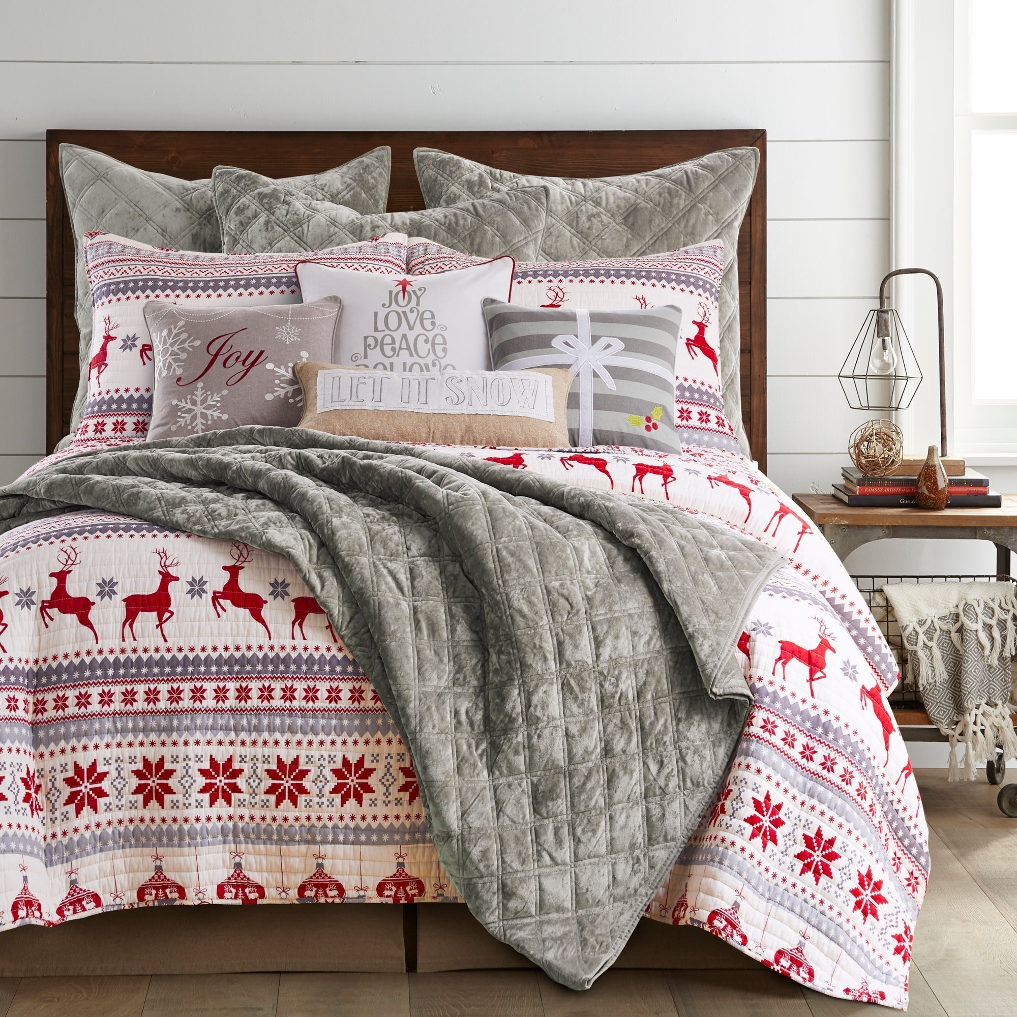 Silent Night Quilt Set - Queen Size Soft Bedding Comforter with Pillow Shams - Cozy Winter Warmth for Bedroom Decor - Perfect for Cold Nights & Guest Room Essentials