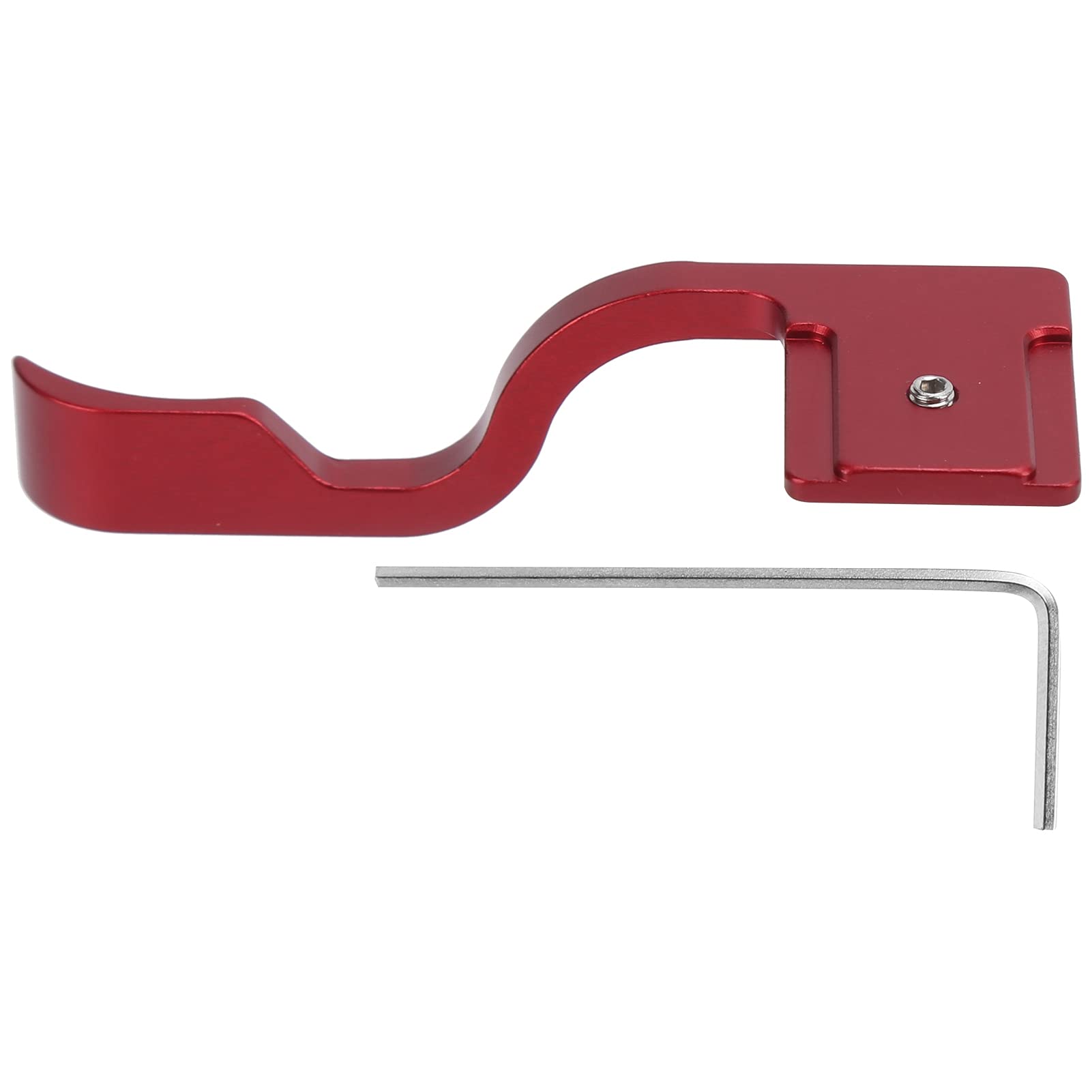 Aluminum Alloy Camera Thumb Rest Grip - Hot Shoe Mount with Screw for Fujifilm X-T4 (Red) | Ergonomic Support for DSLR & Mirrorless Photography | Perfect for Travel, Street & Portrait Shooting