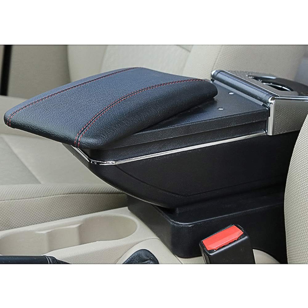 Aisobit Black Center Console Armrest Storage Box for 2014-2018 Honda Fit/Jazz - Car Interior Organizer for Comfort & Convenience During Long Drives