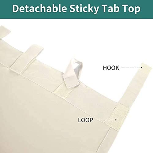 LORDTEX Waterproof Blackout Curtains for Patio - Thermal Insulated Sun Blocking Window Drapes with Detachable Sticky Tab Top, 100 x 84 Inch, 2 Panels, Vanilla | Perfect for Bedroom, Living Room, Pergola, Cabana & Outdoor Spaces