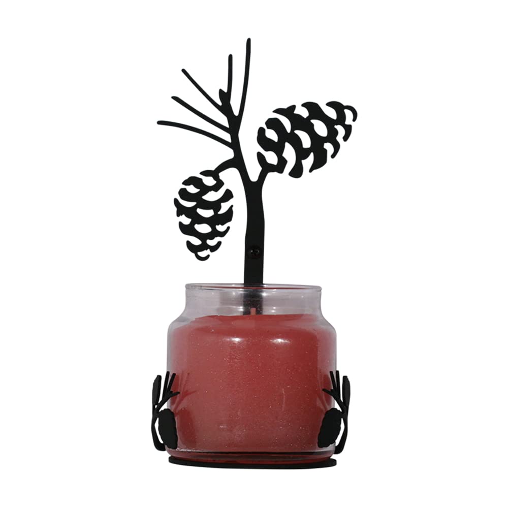 Vintage Wrought Iron Pine Cone Wall Sconce Candle Holder - Rustic Home Decor for Living Room, Bedroom, or Porch Lighting