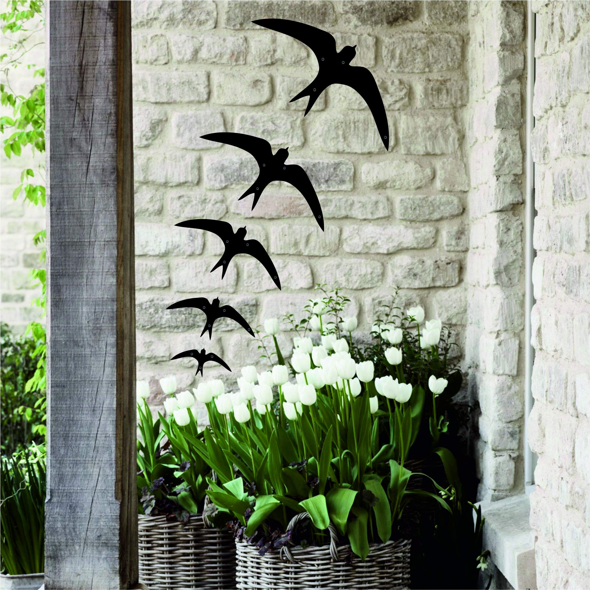 DEKADRON Metal Wall Art - Set of 5 Handcrafted Swallow Bird Decorations for Home & Living Room | Rustic Wall Hangings for Bedroom, Office & Outdoor Spaces