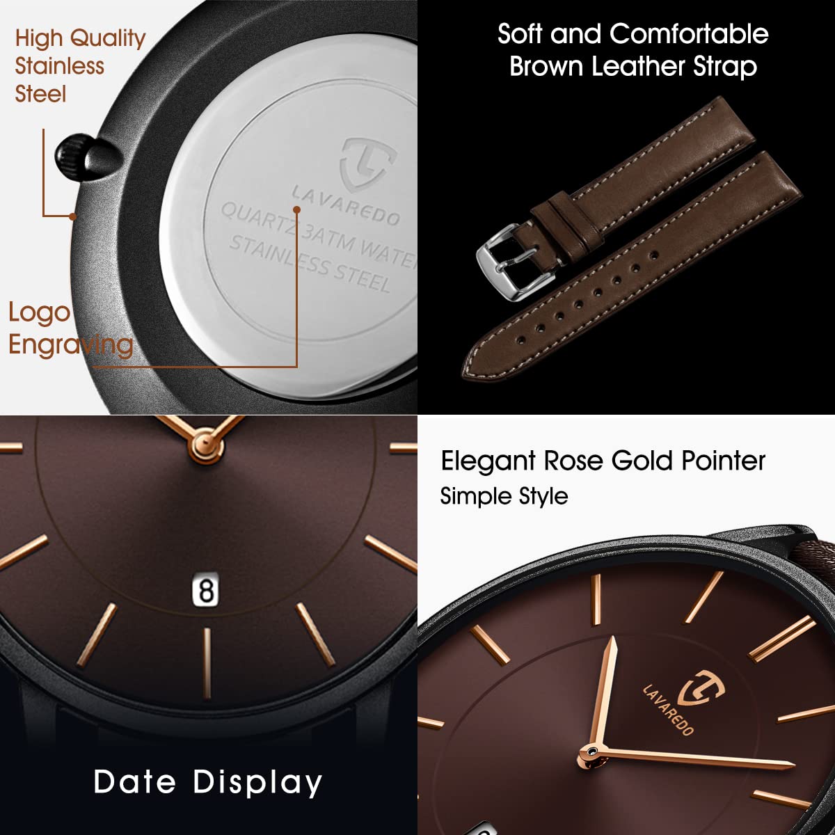 BEN NEVIS Men's Minimalist Analog Watch with Date Display & Genuine Leather Strap - Stylish Fashion Accessory for Business, Casual & Everyday Wear