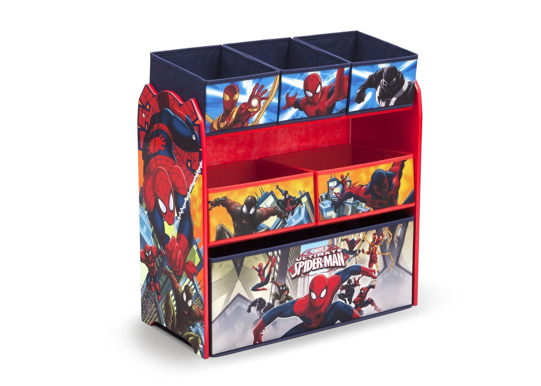 Spider-Man Toy Storage Organizer with Multiple Bins - Perfect for Kids' Room, Playroom & Toy Organization